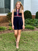 Brown Bowen - Nantucket Navy Velvet Eliza Dress