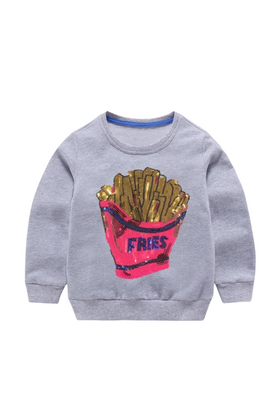 Lola And The Boys - French Fries Gray Sweatshirt