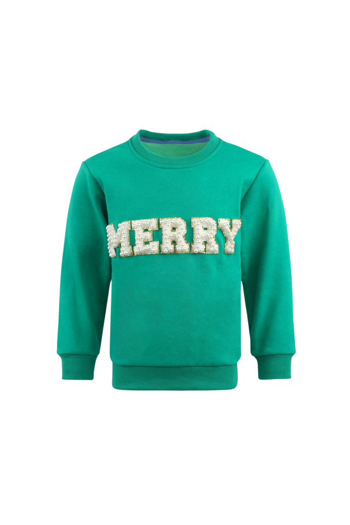 Lola And The Boys - "Merry" Pearl Sweatshirt - Green