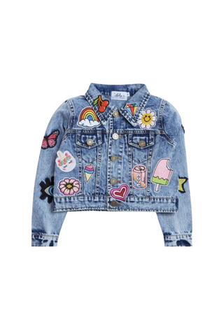 Lola And The Boys - All About The Patch Denim Crop Jacket