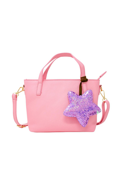 Pink Leather Tote Bag