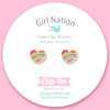 Clip On Cutie Earrings - Rainbow Heart