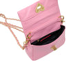 Pink Quilted Soft Heart Lock Purse