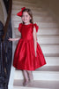 Susanne Lively - Flutter Sleeves Red Dress