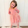 Sweet Wink - Blush Shimmer Holiday Long Sleeve Tutu Dress