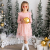 Sweet Wink - Blush Shimmer Holiday Long Sleeve Tutu Dress