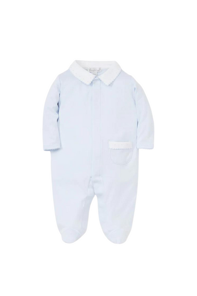 Kissy Kissy - Light Blue Collared Footie