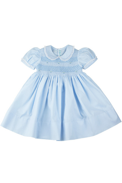 Feltman Brothers - Blue Lacy Smocked Dress