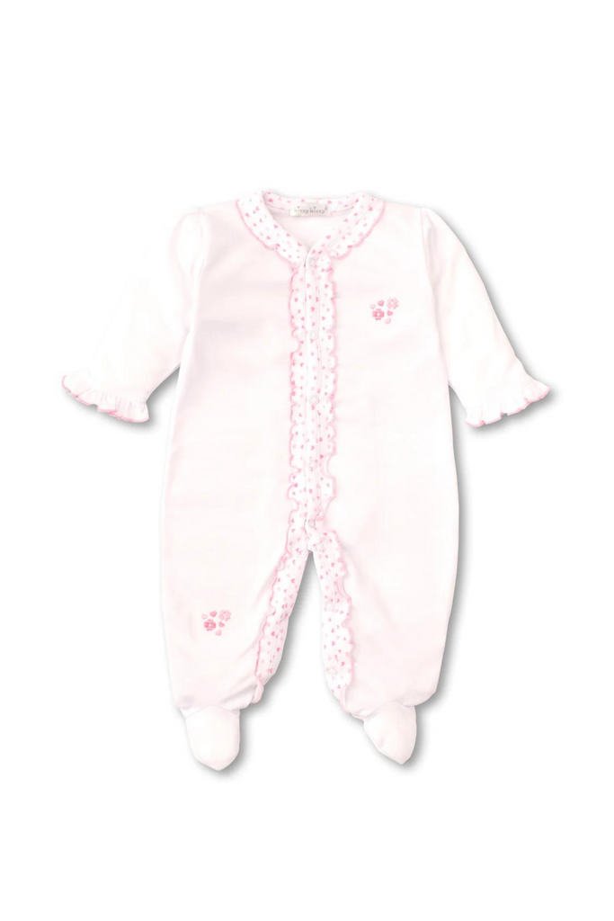 Kissy Kissy - Sweetheart Ruffle Footie On White