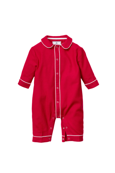 Petite Plume - Red Flannel Cambridge Romper