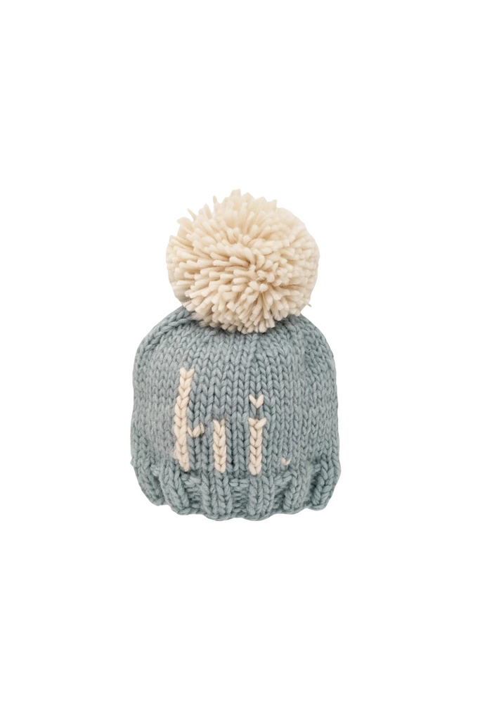 Huggalugs - "Hi" Knit Beanie - Blue