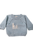 Huggalugs - "Hi" Crewneck Sweater - Blue