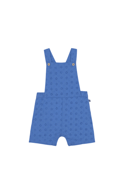 Petit Bateau - Blue Pointelle Infant Overall Shorts