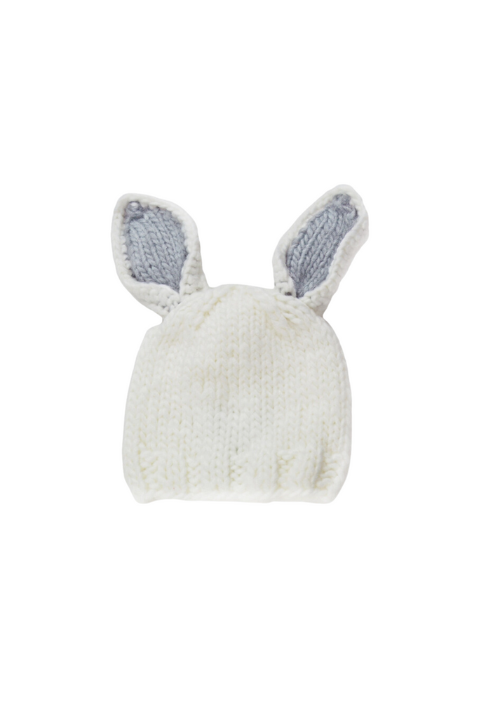 Blueberry Hill - White Gray Bunny Hat