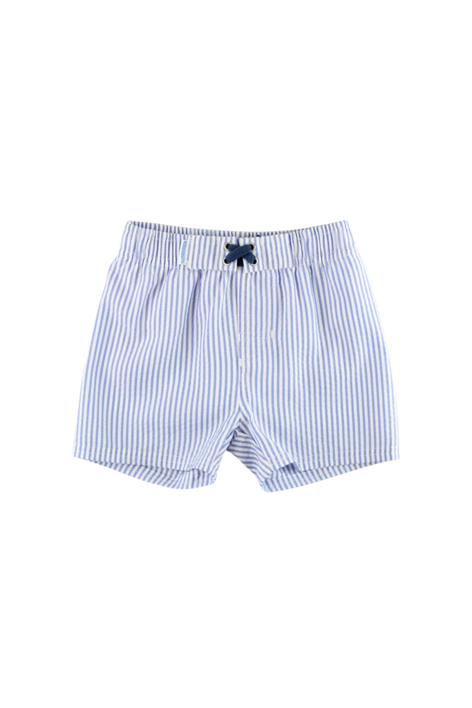 Ruffle Butts - Periwinkle Blue Seersucker Swim Trunks