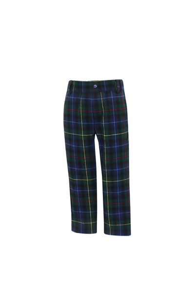 Anavini - Green & Navy Plaid Pants