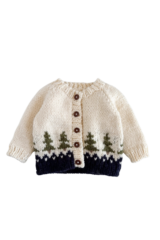 Figgy Friends - Navy Forest Tree Cardigan