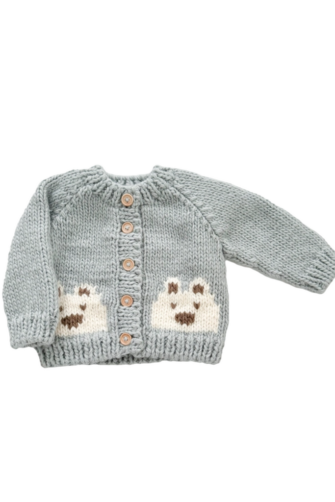 Blueberry Hill - Bowie Gray Bear Cardigan