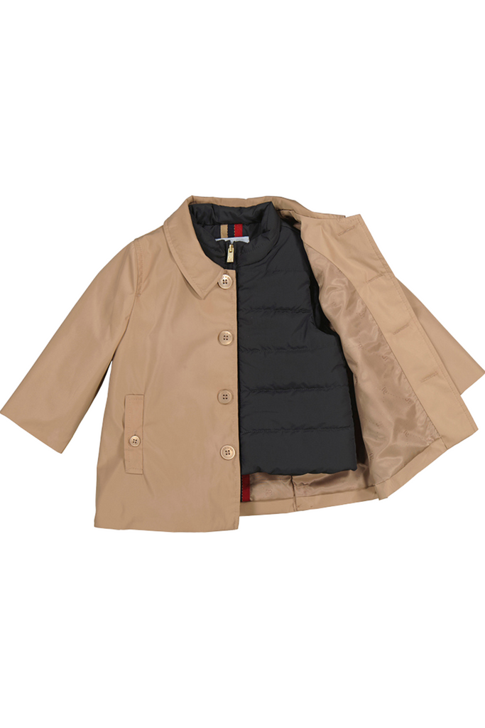 Interior Vest Camel Trench Coat