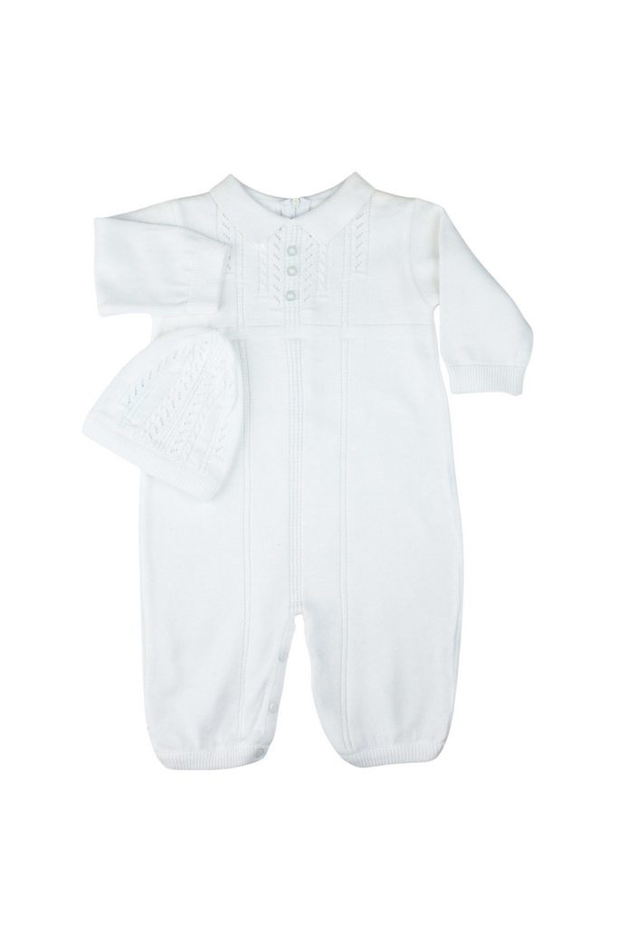 Feltman Brothers - White Collar Knit Romper Set