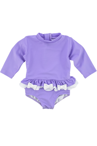 Bows Rash Guard Onesie Swimwear