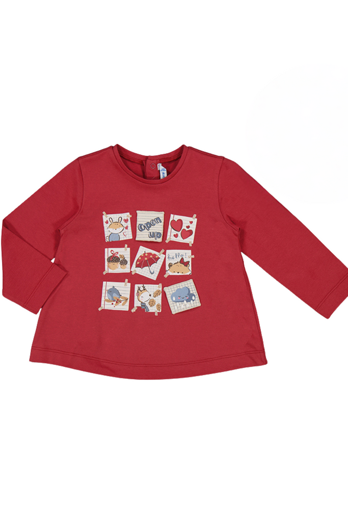 Red Long Sleeve Post Its T-Shirt