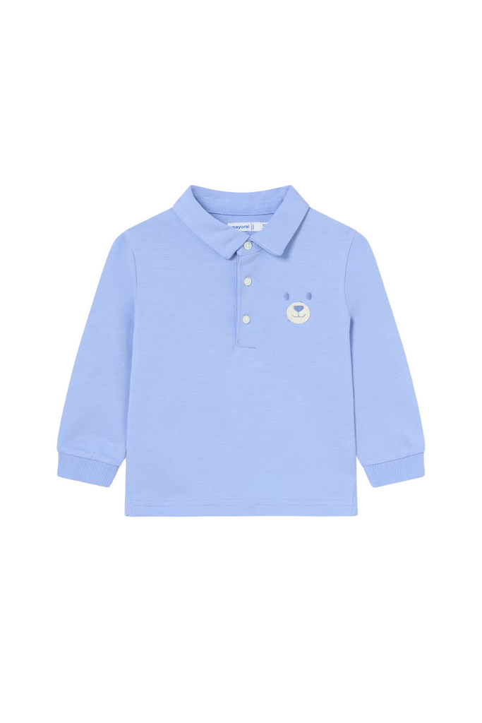 Blue Bear Applique Polo Shirt