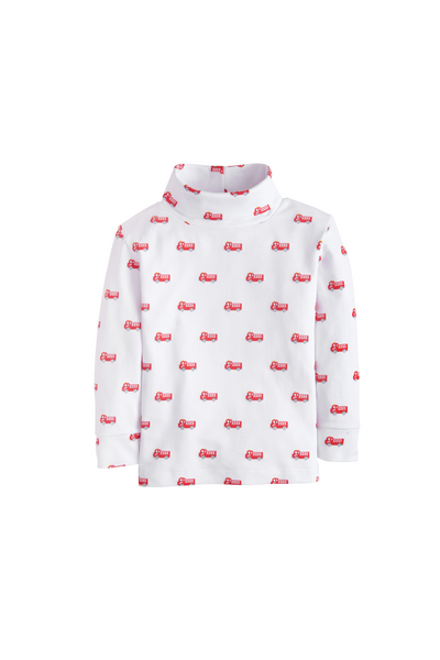 Little English - Fire Truck Printed Turtleneck