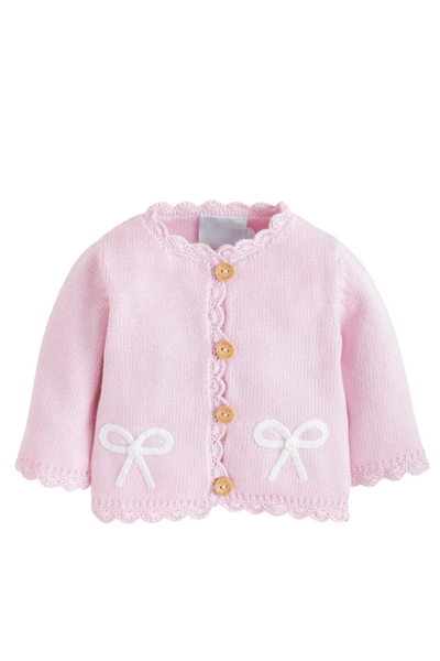 Little English - Pink Bow Crochet Sweater