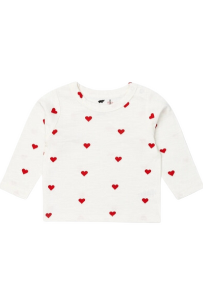 Tiny Hearts Long Sleeve Crewneck Tee