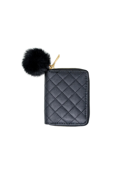 Black Leather Quilted Wallet