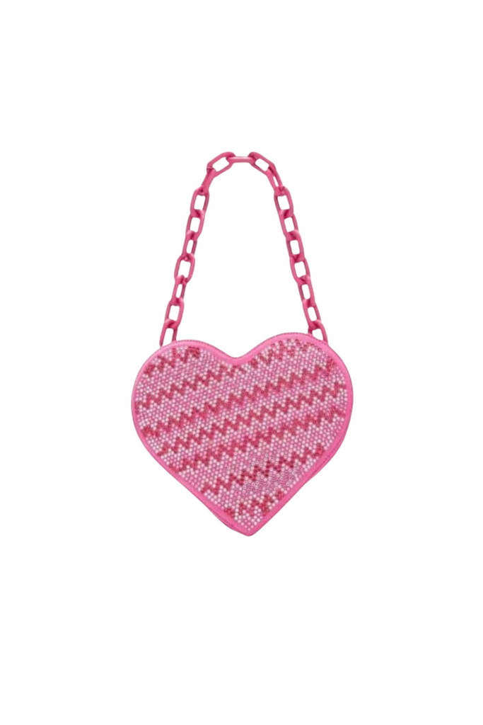 Link Handle Crystallized Aztec Heart Bag