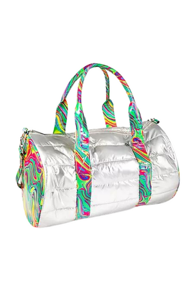 Marble Swirl Silver Duffel