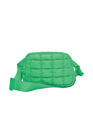 Glam Green Quilted Belt Bag