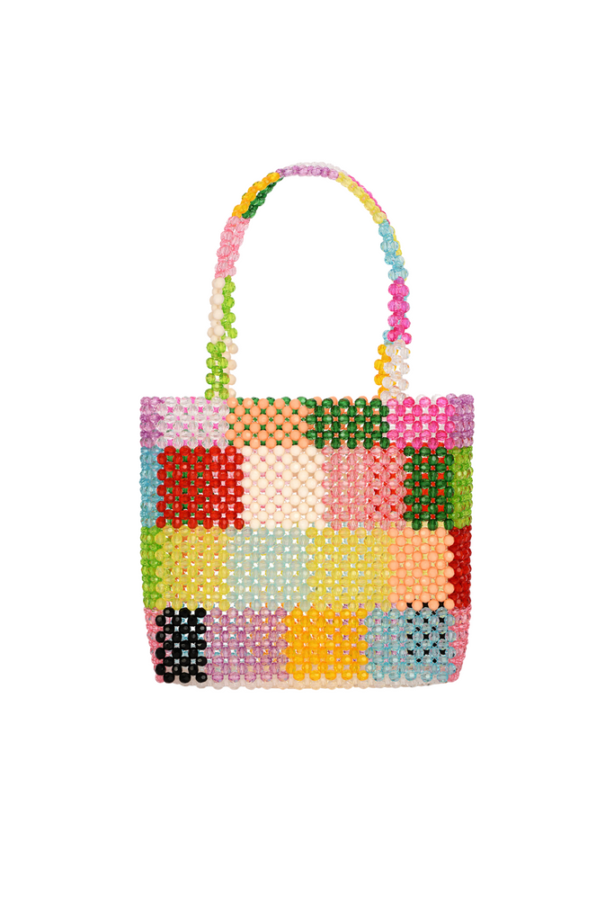 Color Block Beaded Bag