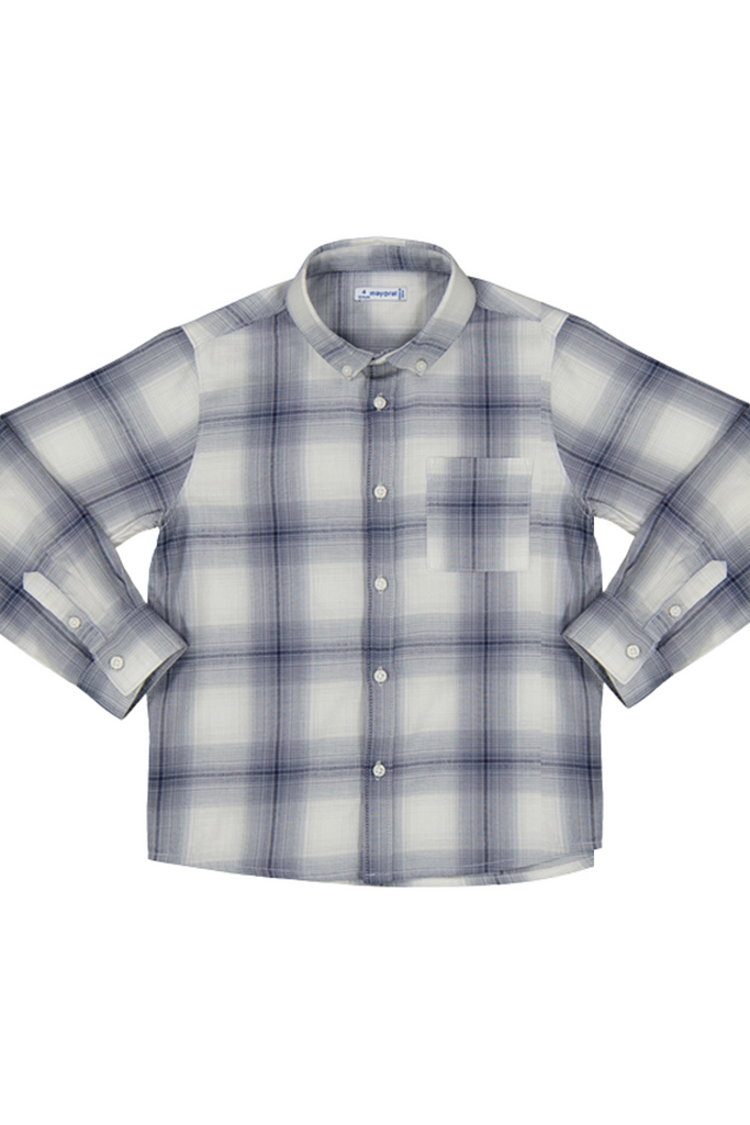 Blue Long Sleeve Checked Shirt