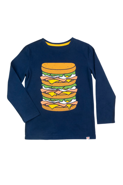 Appaman - Navy Bacon Eggs & Cheese Long Sleeve Tee