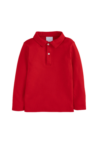 Little English - Red Long Sleeve Polo