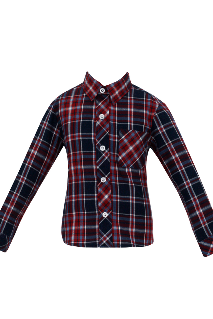 Navy/Red Plaid Dress Shirt