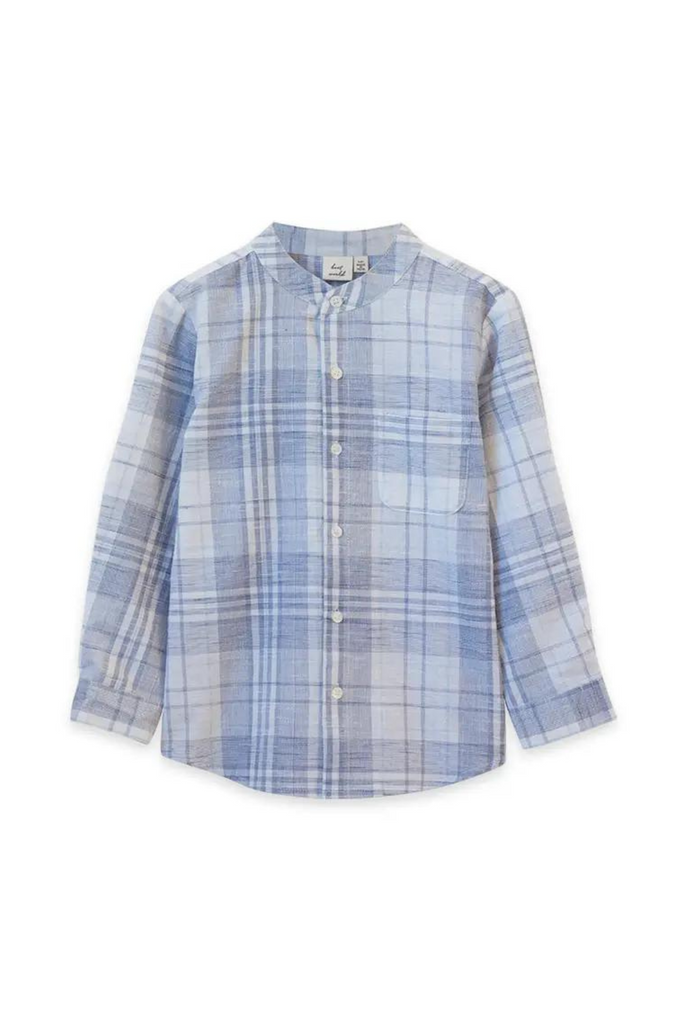 Blue Slub Check James Shirt