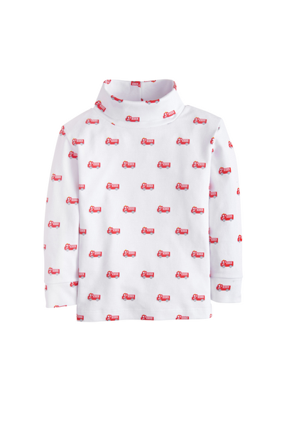 Little English - Fire Truck Printed Turtleneck