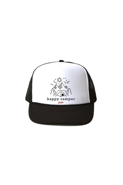 Happy Camper Trucker Hat - Black