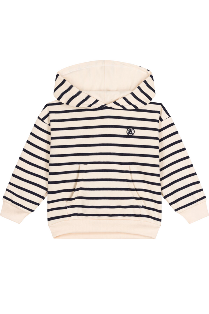 Petit Bateau - Cream Striped Hoodie