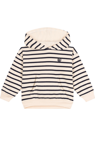 Petit Bateau - Cream Striped Hoodie