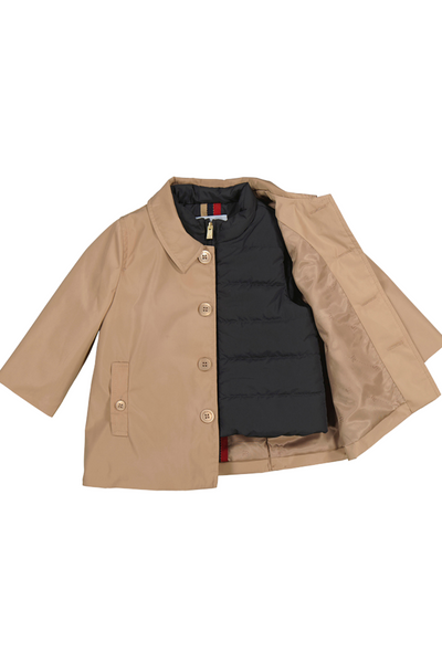 Interior Vest Camel Trench Coat