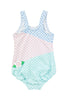 Florence Eiseman - Flowers Colorblock Tank Swimsuit