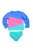 Florence Eiseman - Flowers Colorblock Rash Guard Tankini Set