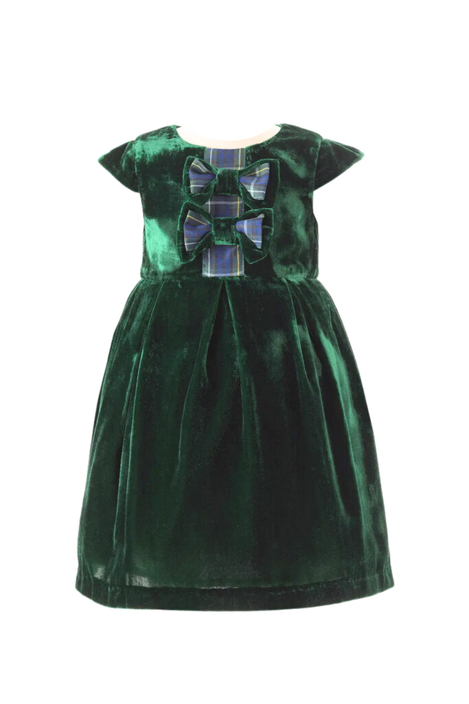 Tartan Bow Velvet Dress