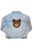 Petite Hailey - Bear Patched Denim Jacket