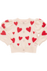 Pink Chicken - Cream & Red Hearts Constance Sweater